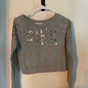 Pink long sleeved crop top